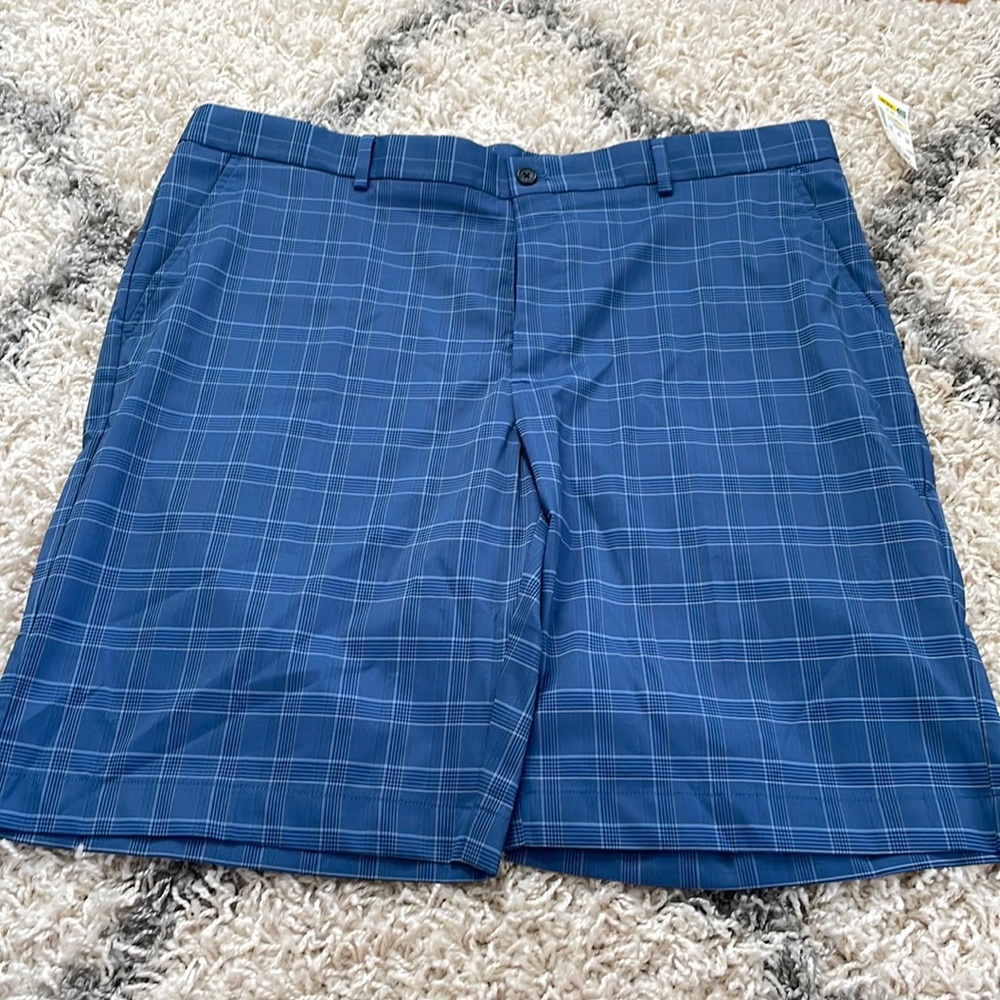 Greg Norman Navy Striped Shorts - 38